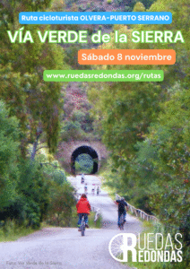 Cartel de la ruta vía verde de la Sierra, 8 noviembre