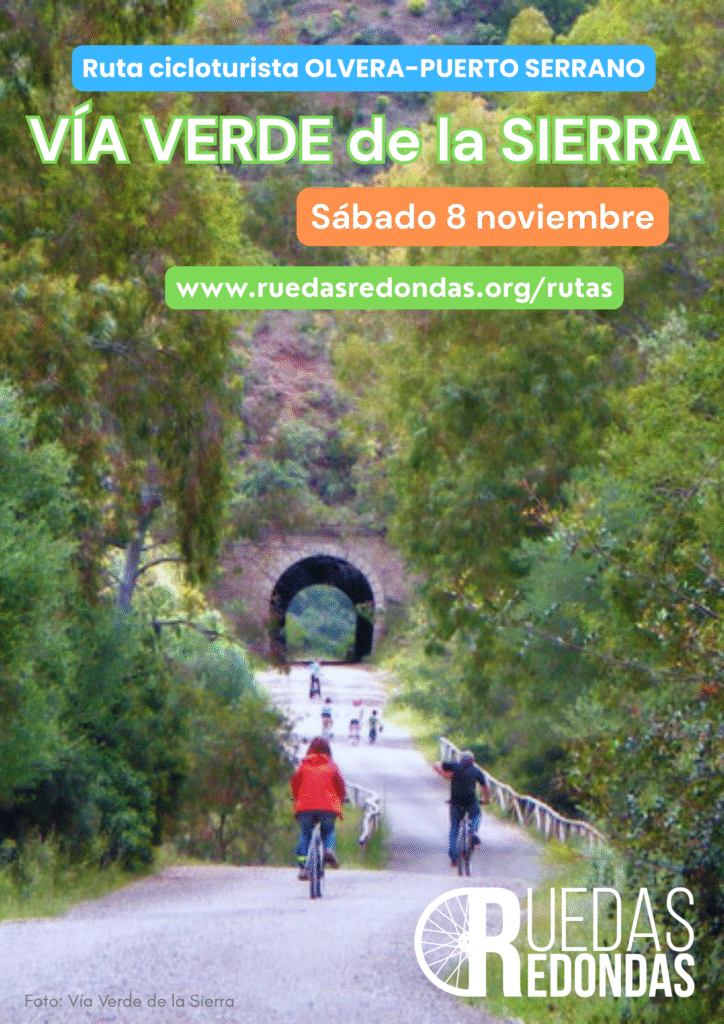 Cartel de la ruta vía verde de la Sierra, 8 noviembre