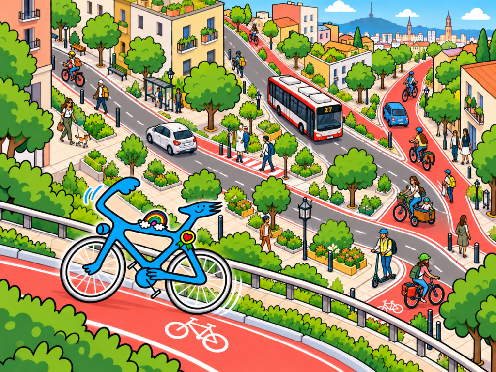 Velonia es nuestra embajadora de la movilidad ciclista (creación de Natalia Resnik).