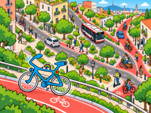 Velonia es nuestra embajadora de la movilidad ciclista (creación de Natalia Resnik).